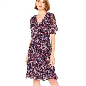 Misa Los Angeles Solenn Chiffon Floral Wrap Dress